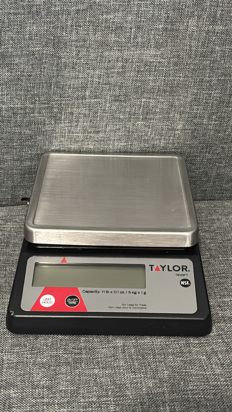Taylor TE10FT Digital Kitchen Scale Black Silver 11lb Capacity Stainless Steel